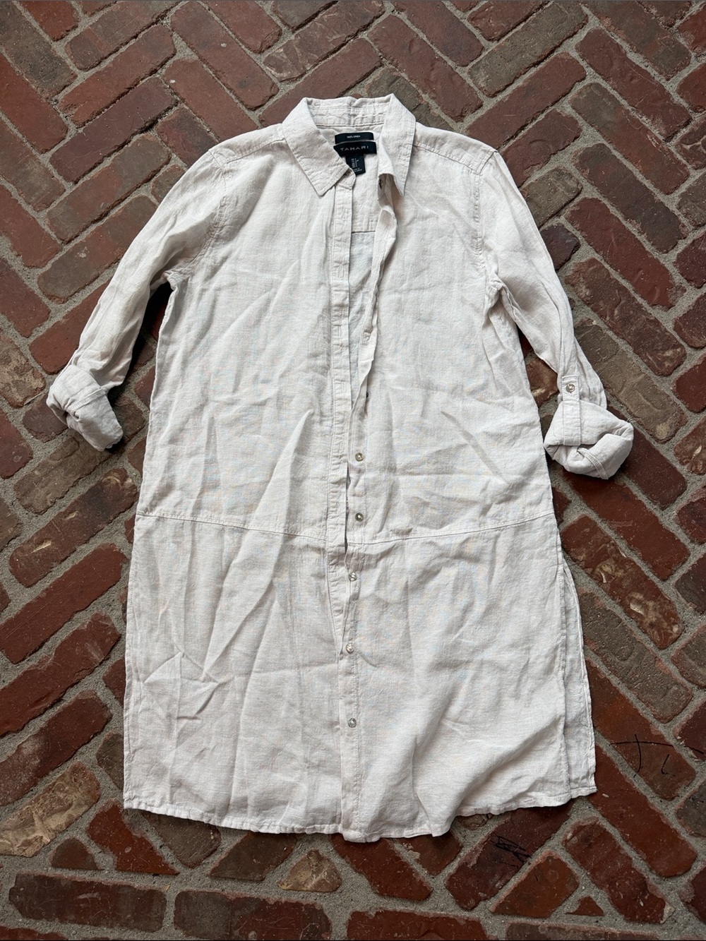 Tahari Linen Tunic Top - Picture 1 of 4
